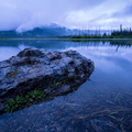 Rock at Vermillion Lakes, dawn